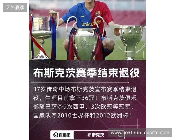 特尔施特根社媒祝贺布斯克茨：以一座冠军结束征程，太棒了